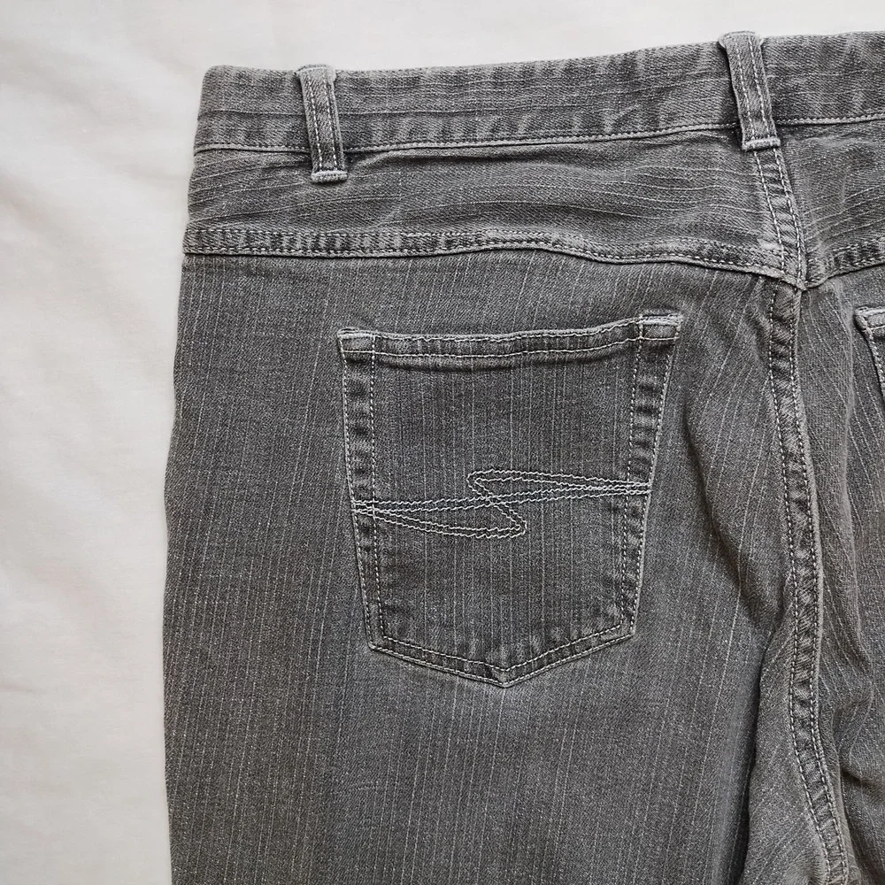 Madison Jeans Gray Stripe Women's Size 12 Denim (35x29.5) Retro 90s Straight Leg - Picture 9 of 16